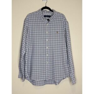 Ralph Lauren Men's Blue Plaid Long Sleeve Button Up Shirt XXL